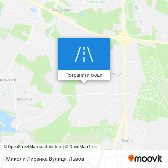 Карта Миколи Лисенка Вулиця