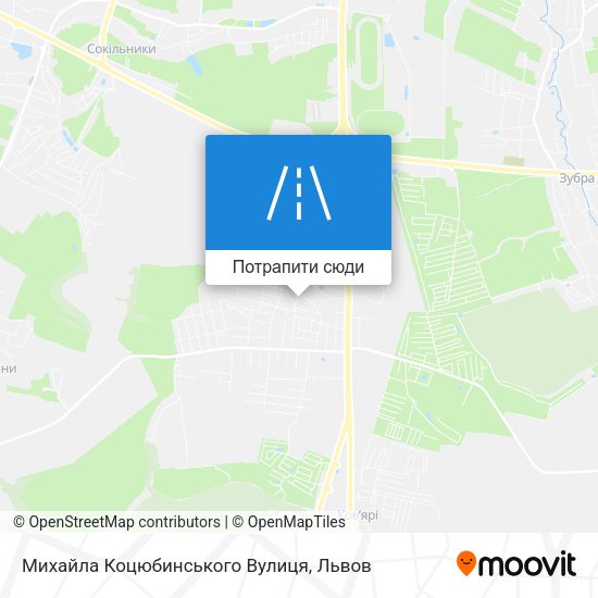Карта Михайла Коцюбинського Вулиця
