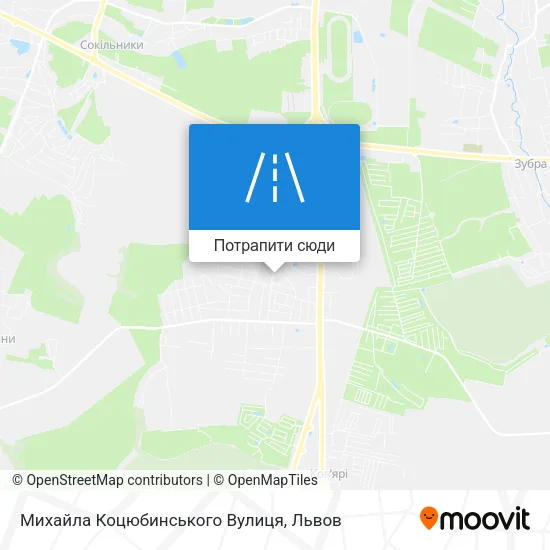 Карта Михайла Коцюбинського Вулиця