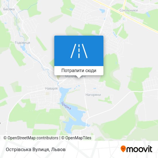 Карта Острівська Вулиця
