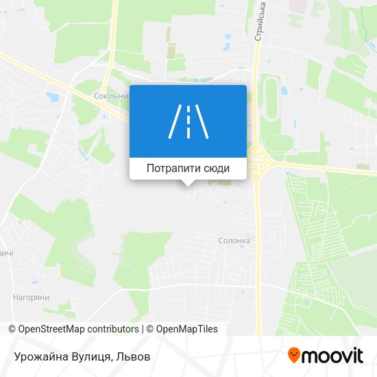 Карта Урожайна Вулиця