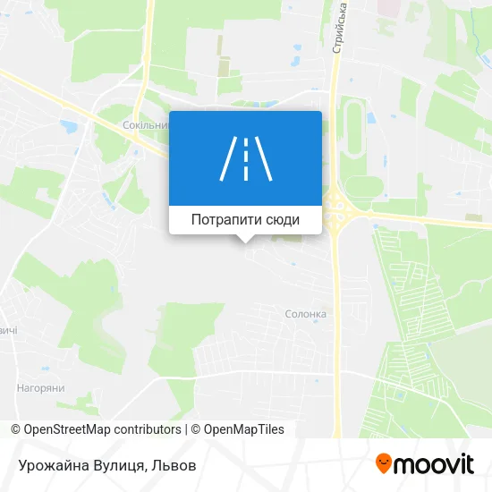 Карта Урожайна Вулиця