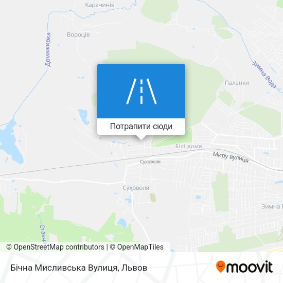 Карта Бічна Мисливська Вулиця