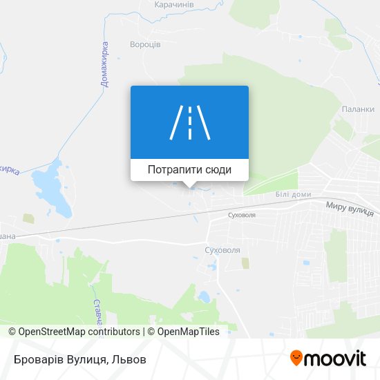 Карта Броварів Вулиця