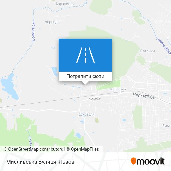 Карта Мисливська Вулиця