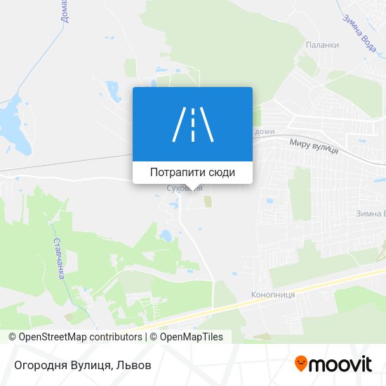 Карта Огородня Вулиця