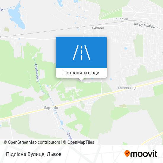 Карта Підлісна Вулиця