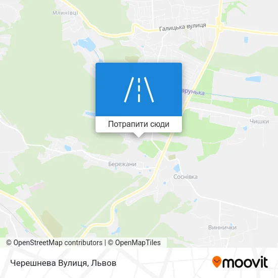 Карта Черешнева Вулиця