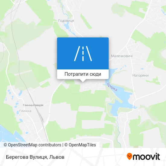 Карта Берегова Вулиця