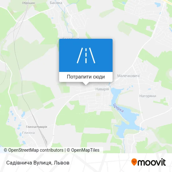 Карта Садівнича Вулиця