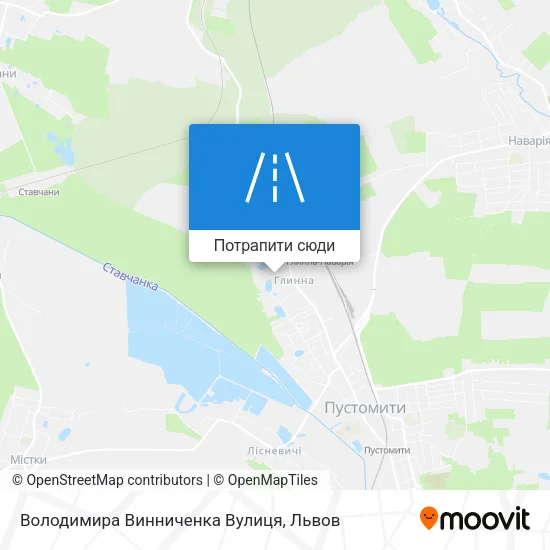 Карта Володимира Винниченка Вулиця