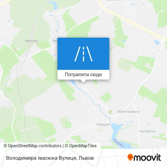Карта Володимира Івасюка Вулиця