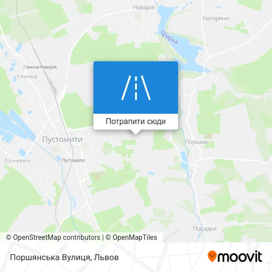 Карта Поршянська Вулиця