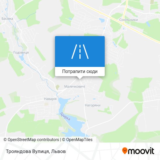 Карта Трояндова Вулиця