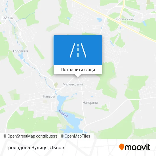 Карта Трояндова Вулиця