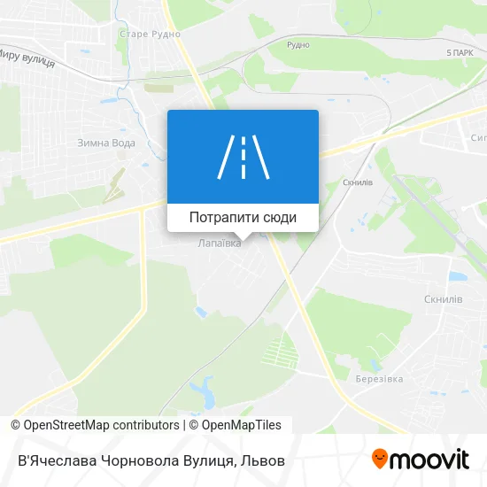 Карта В'Ячеслава Чорновола Вулиця