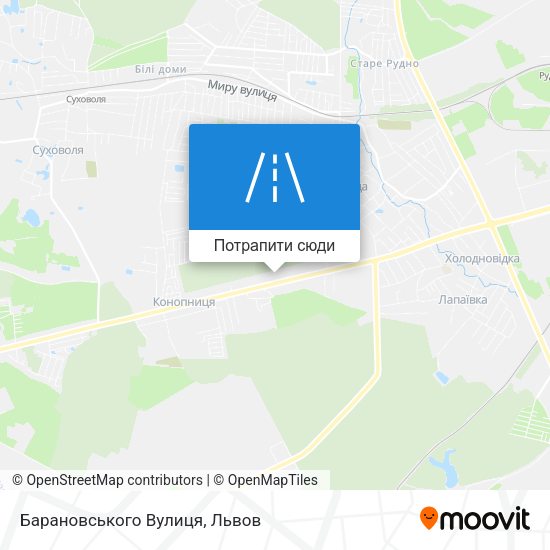 Карта Барановського Вулиця