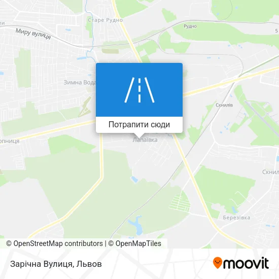 Карта Зарічна Вулиця