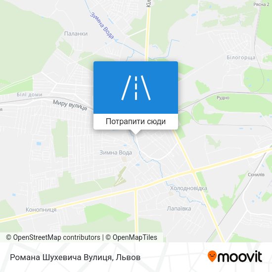 Карта Романа Шухевича Вулиця