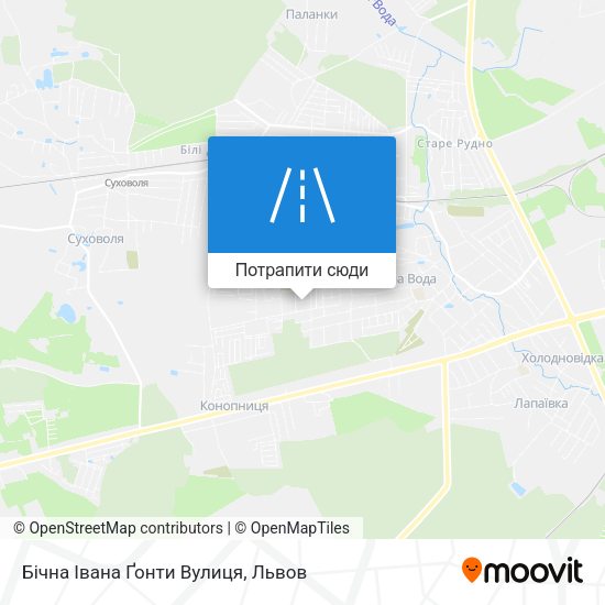 Карта Бічна Івана Ґонти Вулиця