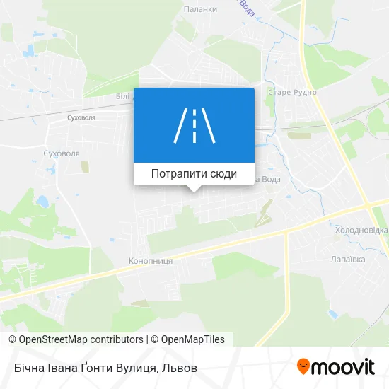 Карта Бічна Івана Ґонти Вулиця