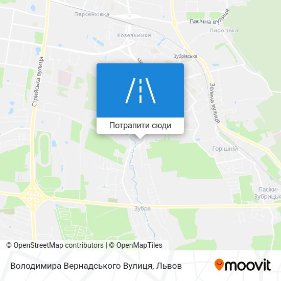 Карта Володимира Вернадського Вулиця