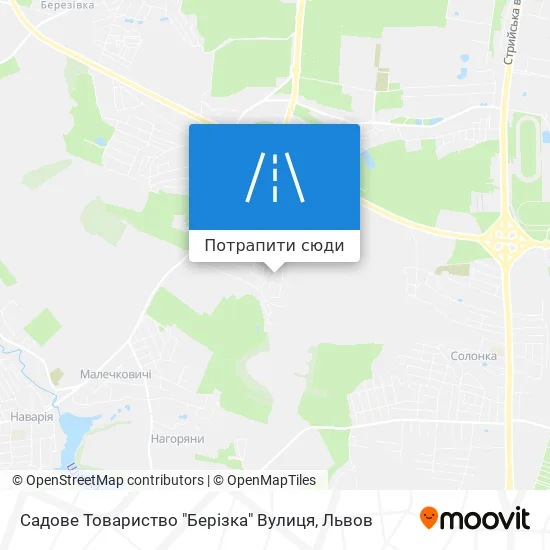 Карта Садове Товариство "Берізка" Вулиця