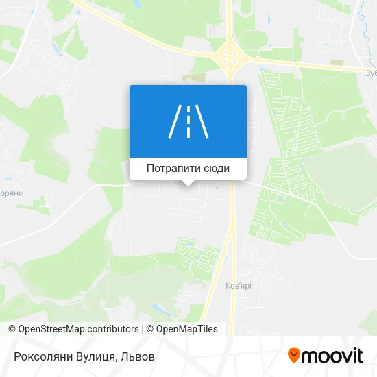 Карта Роксоляни Вулиця
