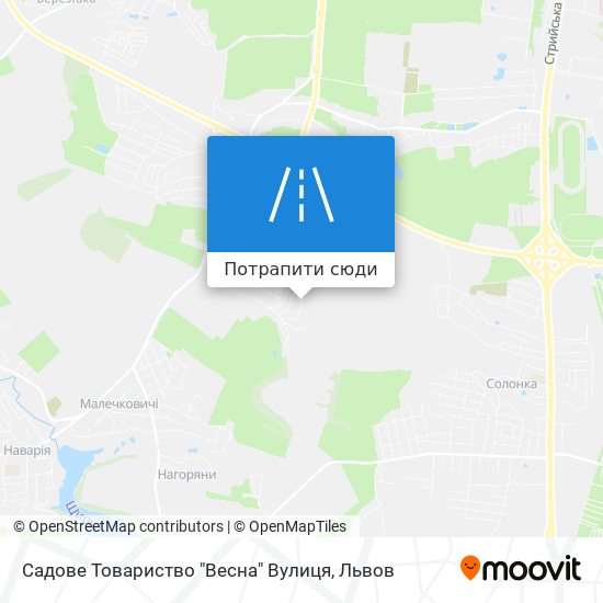 Карта Садове Товариство "Весна" Вулиця