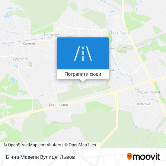 Карта Бічна Мазепи Вулиця