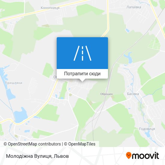 Карта Молодіжна Вулиця