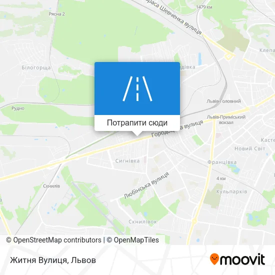 Карта Житня Вулиця