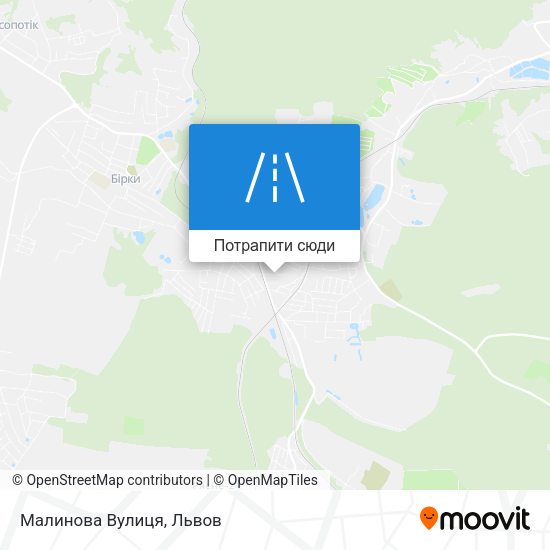 Карта Малинова Вулиця
