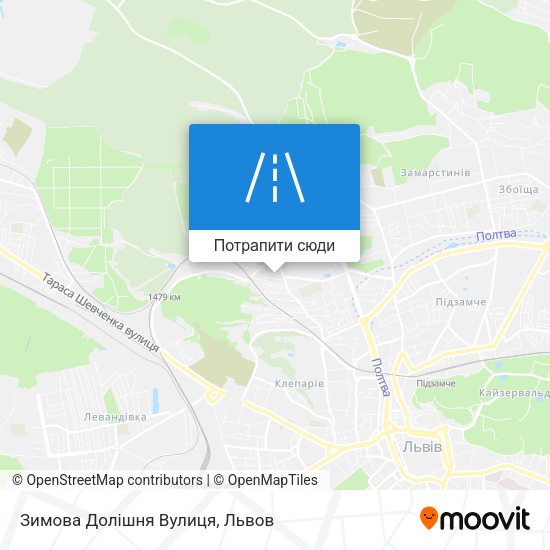 Карта Зимова Долішня Вулиця