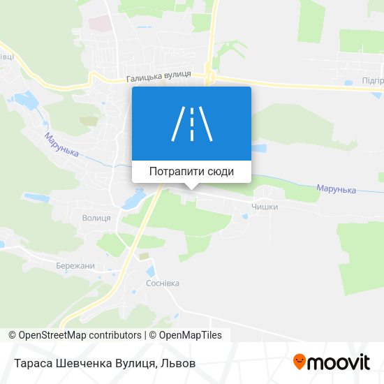 Карта Тараса Шевченка Вулиця