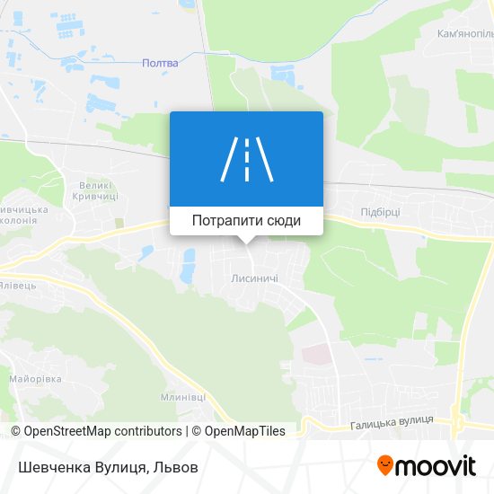 Карта Шевченка Вулиця