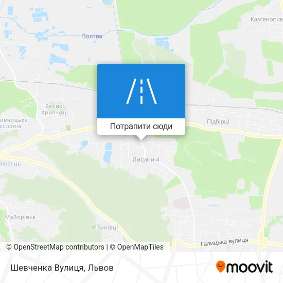 Карта Шевченка Вулиця