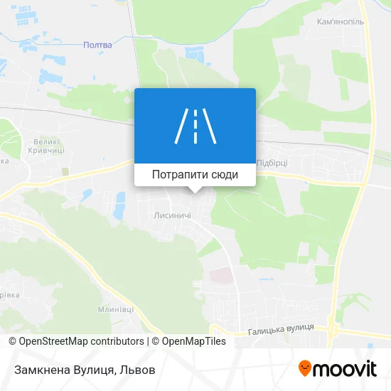 Карта Замкнена Вулиця