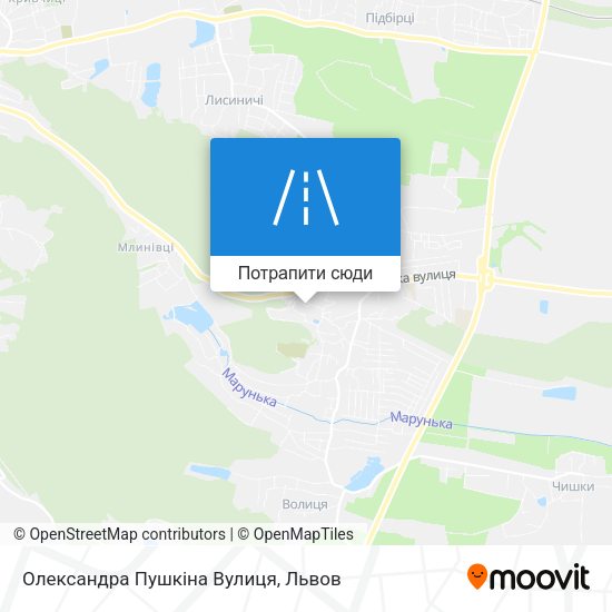 Карта Олександра Пушкіна Вулиця