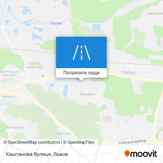 Карта Каштанова Вулиця