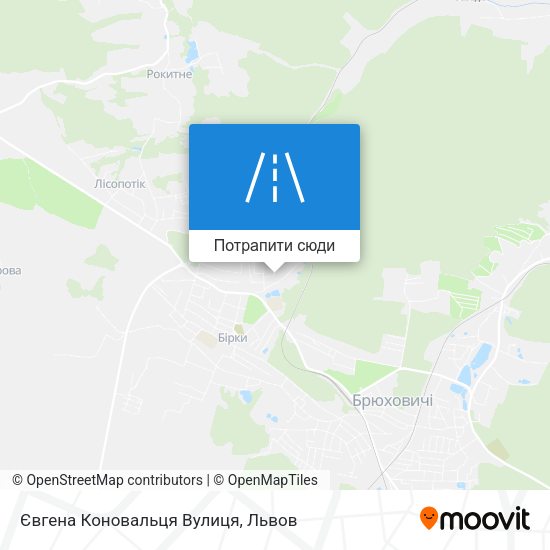 Карта Євгена Коновальця Вулиця