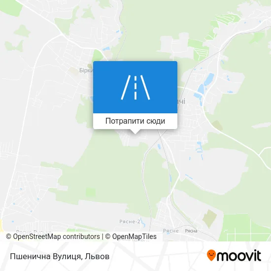 Карта Пшенична Вулиця