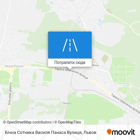 Карта Бічна Сотника Василя Панаса Вулиця