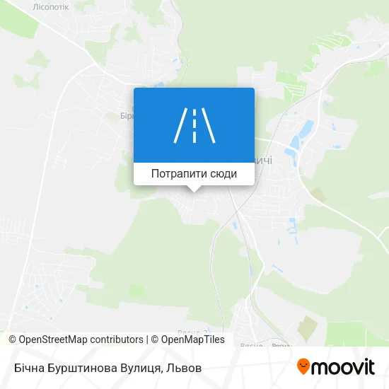 Карта Бічна Бурштинова Вулиця