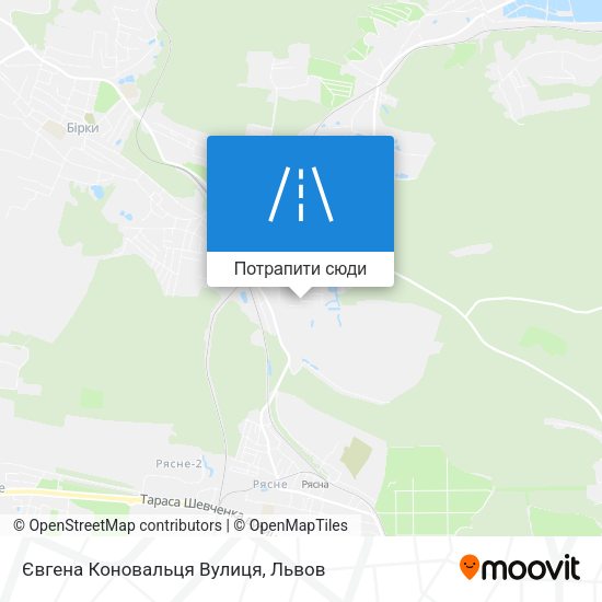 Карта Євгена Коновальця Вулиця
