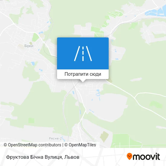 Карта Фруктова Бічна Вулиця