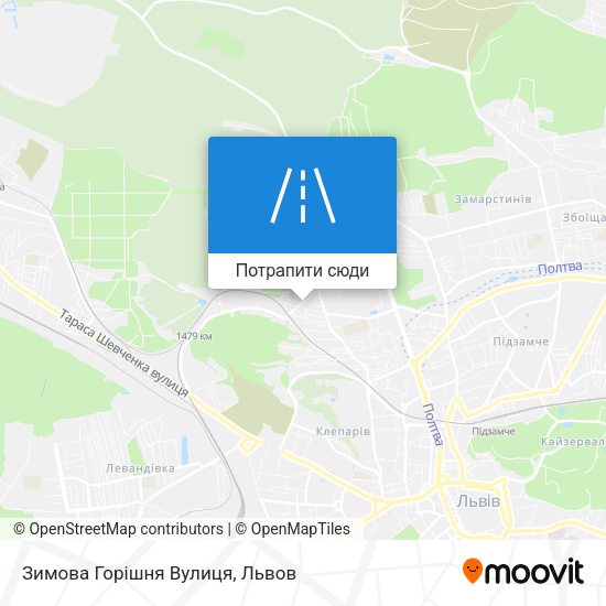 Карта Зимова Горішня Вулиця