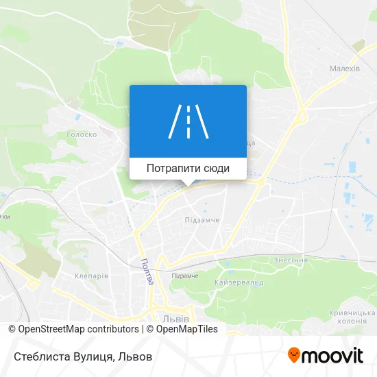 Карта Стеблиста Вулиця