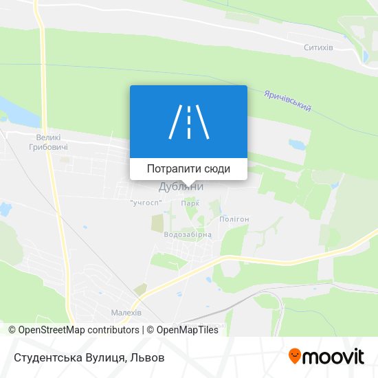 Карта Студентська Вулиця