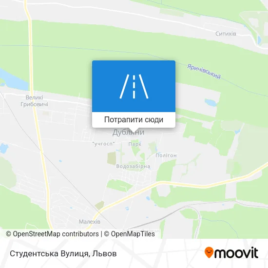 Карта Студентська Вулиця